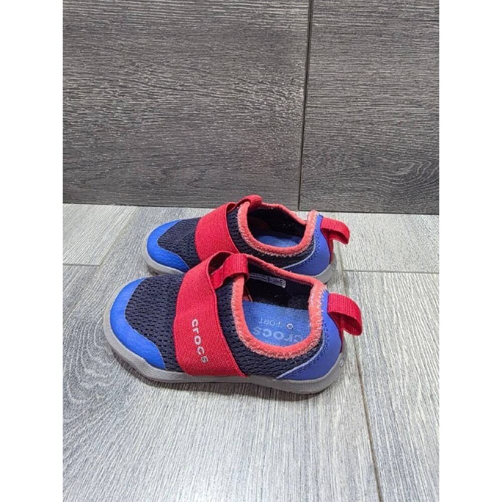 Crocs Kids Size Sz 7 c wift water Easy Ons Blue S000099 - Picture 3 of 10